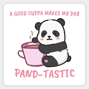 Panda bear hugging a cup of coffee Magnet